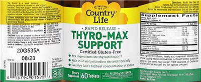 Thyro-Max Support label