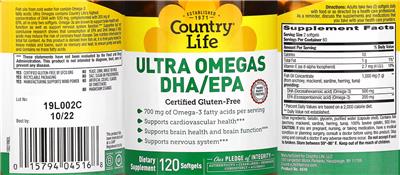 Ultra Omegas DHA/EPA label