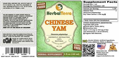 Chinese Yam Alcohol Free label