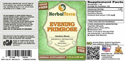 Evening Primrose Alcohol Free label