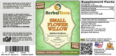 Small Flower Willow Alcohol Free label