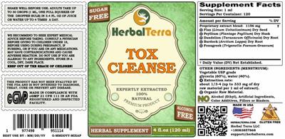 Tox Cleanse Alcohol Free label