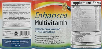Enhanced Multivitamin label