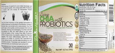 Living Chia with Probiotics label