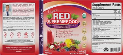 Organic Red Supremefood label