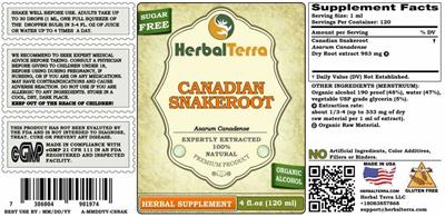 Canadian Snakeroot label