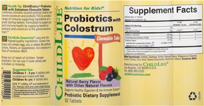 Probiotics with Colostrum Natural Berry Flavor label
