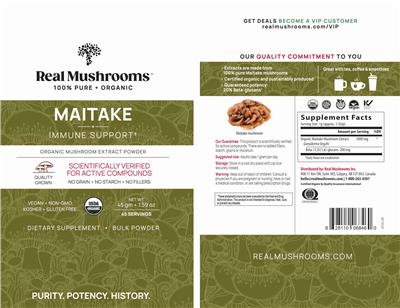 Maitake Powder label