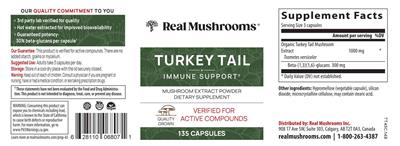 Turkey Tail Capsules label