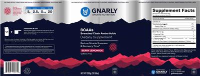 BCAAs Caffeine Free Berry Lemonade label