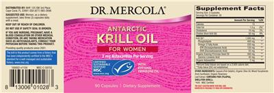 Antarctic Krill Oil for Women label