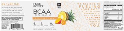 BCAA + Beta-Alanine Tropical Punch label