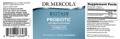 Biothin Probiotic 10 Billion CFU label