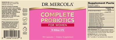 Complete Probiotics for Women label