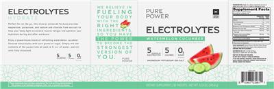 Electrolytes Watermelon Cucumber label