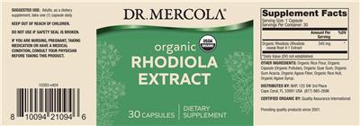 Organic Rhodiola Extract label