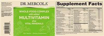 Whole-Food Complex with added Multivitamin plus Vital Minerals label