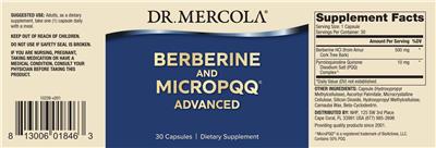 Berberine and MicroPQQ Advanced label