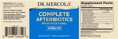 Complete AfterBiotics Probiotics & SBOs label