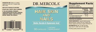 Hair, Skin and Nails label