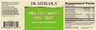 Multivitamin Mini-Tabs label