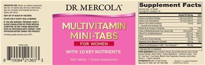 Multivitamin Mini-Tabs for Women label
