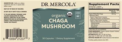 Organic Chaga Mushroom label