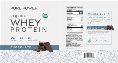 Organic Whey Protein Chocolate label