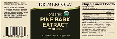 Organic Pine Bark Extract with OPCs label