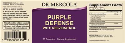 Purple Defense with Resveratrol label