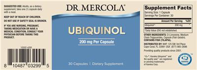 Ubiquinol 200 mg label