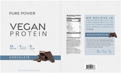 Vegan Protein Chocolate label