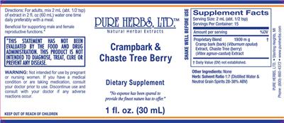 Crampbark & Chaste Tree Berry label