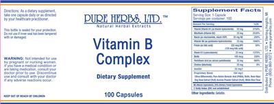 Vitamin B Complex label