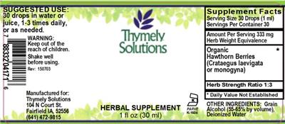 Organic Hawthorn Berries label