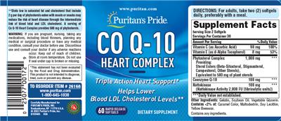 Co Q-10 Heart Complex label