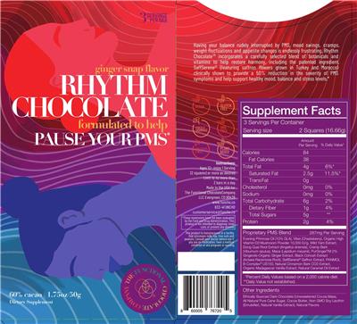 Rhythm Chocolate Ginger Snap Flavor label