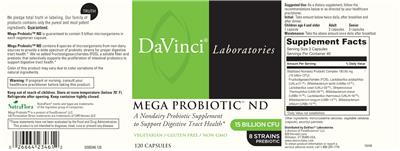 Mega Probiotic ND label
