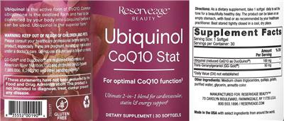 Ubiquinol CoQ10 Stat label
