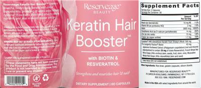Keratin Hair Booster label