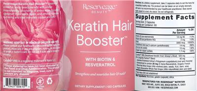 Keratin Hair Booster label