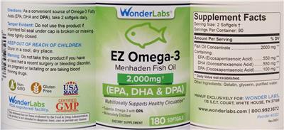EZ Omega-3 2,000 mg label