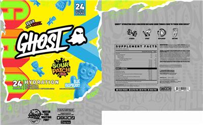 Hydration Sour Patch Kids Blue Raspberry label