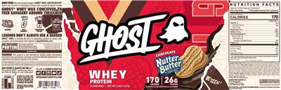 Whey Protein Chocolate Nutter Butter label