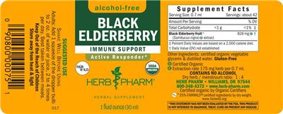 Black Elderberry Alcohol-Free label