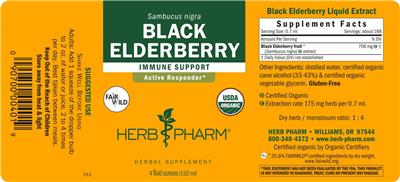 Black Elderberry label