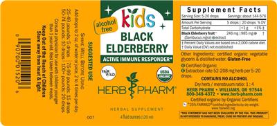 Kids Black Elderberry Alcohol Free label