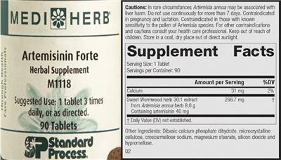 Artemisinin Forte label