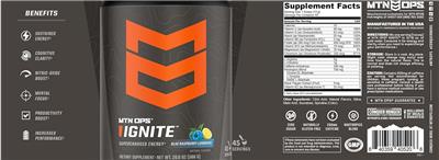 Ignite Blue Raspberry Lemonade label
