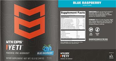 Yeti Blue Raspberry label